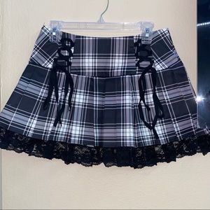 Black and white plaid Egirl skirt